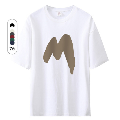 夏季新款潮牌短袖男士T恤圆领套头印花百搭宽松男装上衣T恤青少年_720