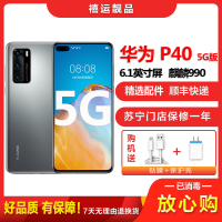 [二手95成新]华为P40 5G 冰霜银 8G+128G 全网通安卓手机 6.1英寸直面屏麒麟990双卡拍照游戏5G手机