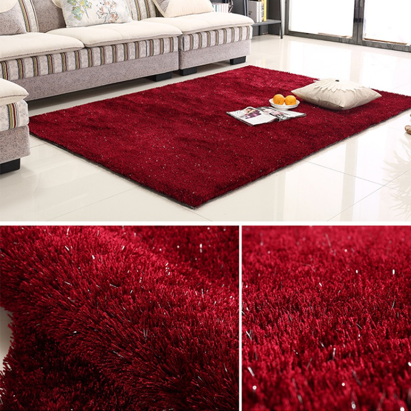 美帮汇加密毛绒亮丝地垫客厅茶几毯卧室床边服装店模特橱窗装饰展示地毯