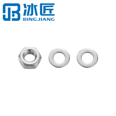 冰匠 304不锈钢六角螺母平垫套装 套