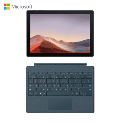 微软(Microsoft)新品SurfacePro7商务版i34GB128G亮铂金+灰钴蓝键盘