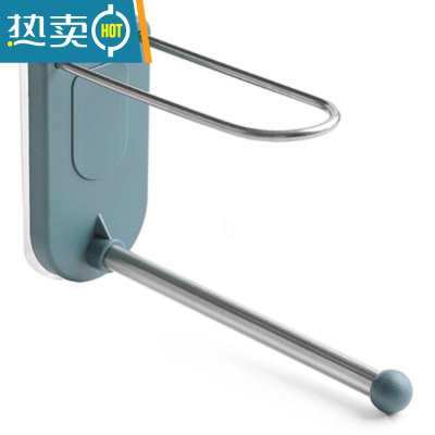 敬平不锈钢衣架收纳架家用衣夹器壁挂式免打孔阳台衣架收纳整理架 蓝色 1个