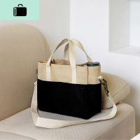韩国ins撞色斜挎包包女工装帆布包校园休闲单肩书包原宿时尚布袋NEW LAKE 图片色女斜挎包