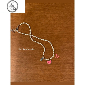 JiMi甜美可爱小熊珍珠项链2023新款轻奢小众设计颈链锁骨链女高级 珍珠小熊项链