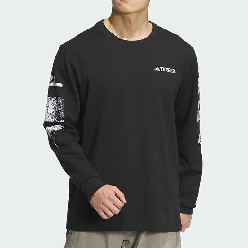 adidas/阿迪达斯男运动训练针织休闲宽松圆领长袖T恤 IS9510 C