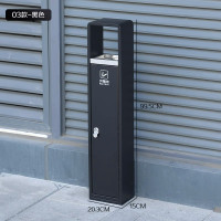 户外立式烟灰缸落地固定不锈钢烟灰柱烟蒂柱吸烟灭烟柱烟头收集器 03款-黑色