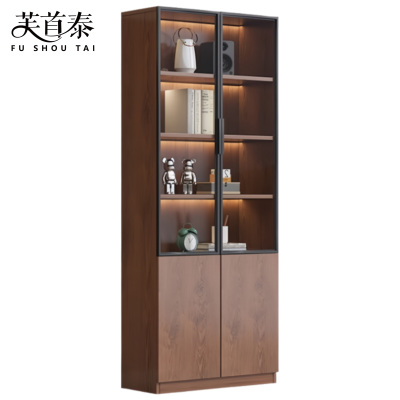 芙首泰玻璃门书柜双门双柜800*320*2000mm个