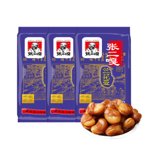 张二嘎 休闲零食小吃 炒货特产蚕豆 坚果干果 兰花豆 238g*3包