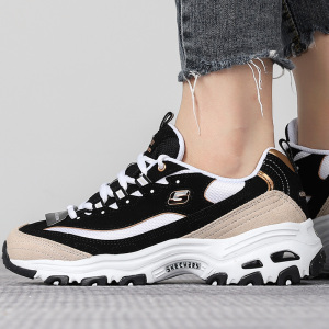 Skechers/斯凯奇女鞋新款复古熊猫鞋轻质缓震运动休闲鞋66666228-BKGD ZP