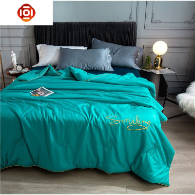 夏凉被大豆纤维简约刺绣空调被夏季凉感薄款单人被子双人被芯夏被三维工匠