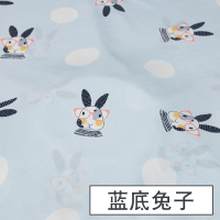 家柏饰(CORATED)印花人造棉布料绵绸棉绸布儿童宝宝夏季睡衣服装面料 蓝底兔子(1米价)
