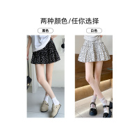 黑色碎花半身裙女春秋20206新款高腰显瘦雪纺垂感a字蛋糕百褶短裙