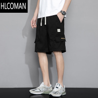 HLCOMAN休闲短裤男夏季薄款宽松直筒潮牌冰丝运动速干男士工装五分中裤子