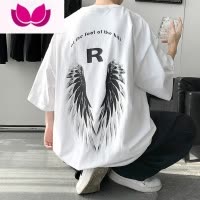 七斓短袖t恤男款潮牌ins半袖夏季美式高街白色百搭宽松潮流上衣服