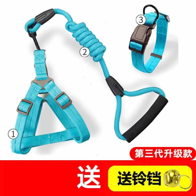 狗链狗狗牵引绳胸背带法耐_FANAI_泰迪金毛狗绳小狗遛狗绳宠物用品潮流单胸背（红色）S-建议8-15斤内-