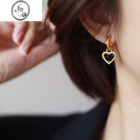JiMi高级感蚊香盘耳夹 爱心黑色无耳洞耳坠无痛耳饰轻奢圆圈复古夹款