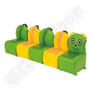 华森葳儿童家具沙发座椅-组合式毛毛虫沙发 红色