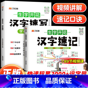 [热卖❤️全套2册]汉字速记+汉字速写 小学通用 [正版]2025新版生字开花思维导图汉字速记升级版小学生生字卡片识字练