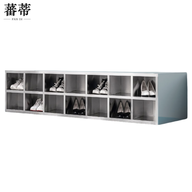 蕃蒂不锈钢鞋柜28格双面台