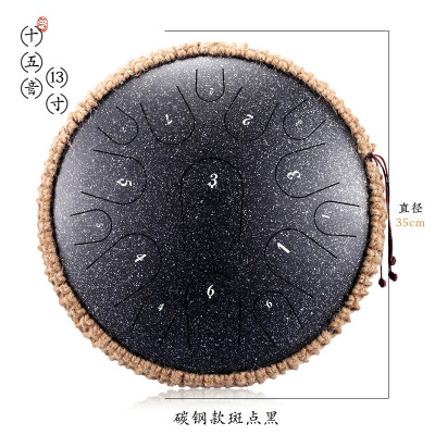 鲁儒空灵鼓正品碳钢材质专业级13寸15音音全音色空鼓无忧鼓静心瑜伽练习鼓初学者成人演奏级手碟鼓打击乐器送鼓架