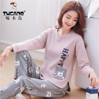 啄木鸟睡衣女2025年新款纯棉长袖可外穿春秋冬夏季女士家居服套装