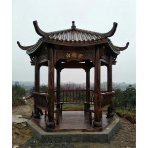 森美人凉亭户外庭院防腐木实木碳化木四角六角园林景观休闲木屋仿古亭子