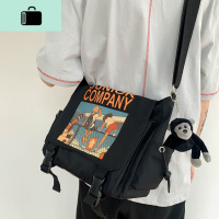 潮牌单肩包男女韩版百搭个性街头潮流斜挎包男休闲学生书差包NEW LAKE