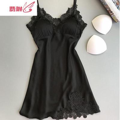 性感睡衣情趣内衣露乳含胸垫挑逗诱惑透明文胸套装骚大码睡裙费琳