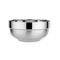 成人泡面碗 儿童幼儿园吃饭碗不锈钢碗家用食堂双层碗隔热防烫