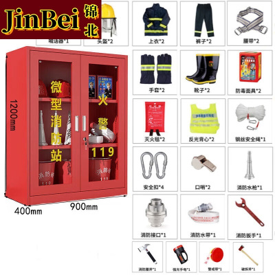 锦北消防器材柜放置工具柜工地商场展示柜应急柜 2人3C认证14款套餐