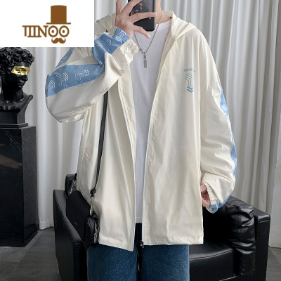 YANXU薄款冰丝连帽防晒衣男士2023夏季新款潮牌透气户外防晒服