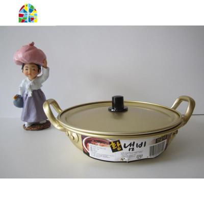 韩国铝锅汤锅拌饭锅 餐饮店 矮汤浅汤锅 直径18~22CM明火加热 FENGHOU 浅锅直径22CM