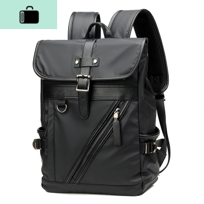 男士双肩包商务休闲帆布电脑背包旅游旅行包简约时尚潮流潮牌书包NEW LAKE 黑色(休闲版)