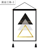 家柏饰(CORATED)背景布风挂布 房间装饰画墙布北欧客厅沙发背景墙床头挂画 黑金三角-3 宽45cm*高65cm