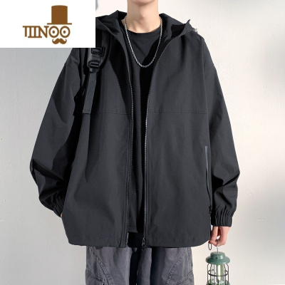 YANXU美式冲锋衣外套男2023新款潮牌机能风休闲痞帅连帽工装夹克