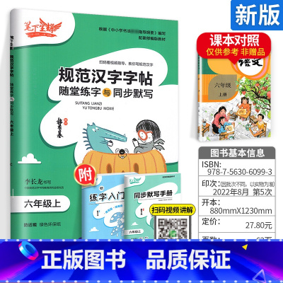 [6上]语文 小学通用 [正版]2023新版笔下生辉规范汉字字帖同步默写手册一二年级上册三年级四年级五年级六年级下册人教