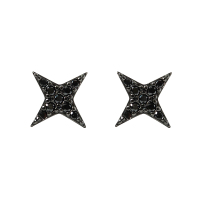925纯银暗黑酷girl星星黑色ins风简约男气质耳钉网红耳环女送女朋友老婆情人节七夕生日礼物