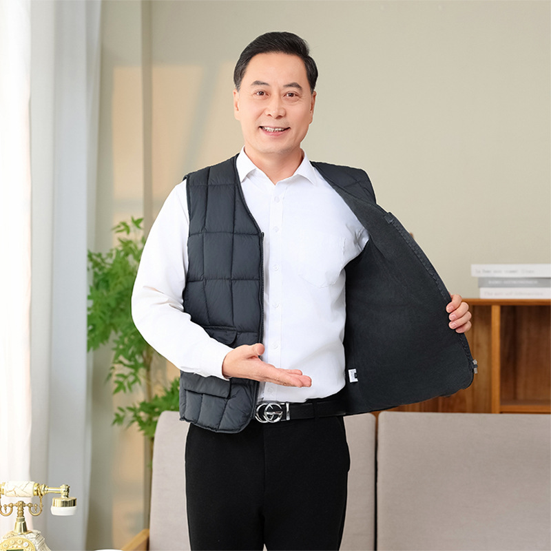 中老年人秋冬装马甲男加绒加厚多袋马夹爷爷保暖上衣爸爸背心坎肩