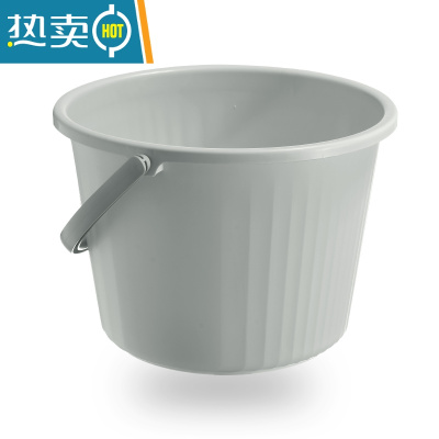 敬平塑料水桶手提学生宿舍用加厚储水桶洗澡带盖家用洗脸盆洗衣小圆桶 [BIEI灰]大号18L(加宽把手)