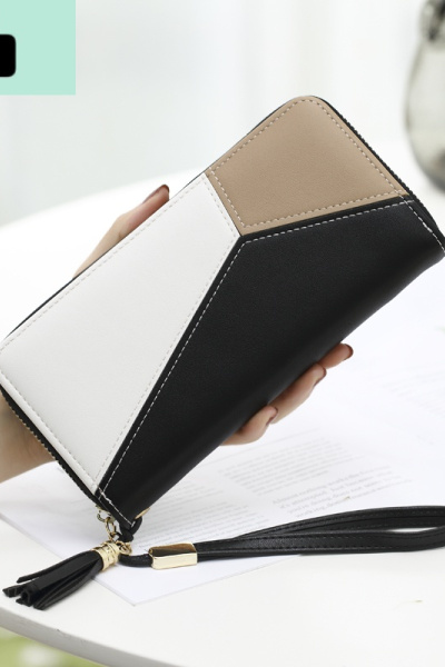 女士手拿钱包 新款女长款韩版潮个性撞色拼接拉链女学生零钱包NEW LAKE