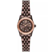 Michael Kors 女士小码巧克力不锈钢防水石英三眼腕表mm