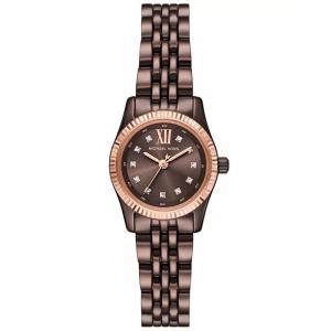 Michael Kors 女士小码巧克力不锈钢防水石英三眼腕表mm Chocolate