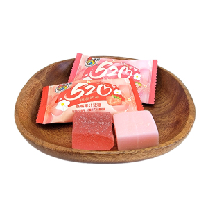 喔喔草莓白桃果汁软糖散装250g婚庆结婚喜糖多味植物胶型凝胶糖果