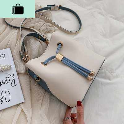 高级感洋气质感包包女2020新款潮百搭单肩斜挎时尚手提撞色水桶包NEW LAKE女士单肩包