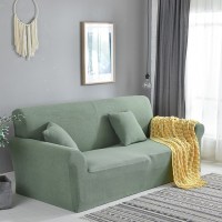 弹力沙发套卍能套四季沙发垫现代简约客厅沙发罩防尘保护罩通用 青竹绿 M码[双人位140-185cm]