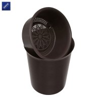 安居先森塑料过滤垃圾桶茶渣桶 咖色圆形大号