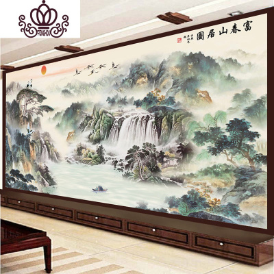 封后(FENGHOU)钻石画2019年新款富春山居图大幅大气满钻点砖十字绣客厅旭日东升满钻全贴-富春山居图250*