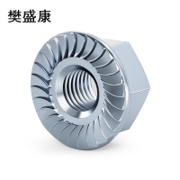 樊盛康 镀锌法兰防松螺母4.8级外六角螺母 M6 个