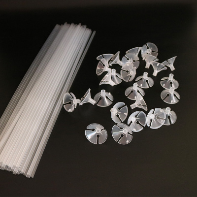 透明杆托加硬加长气球塑料40cm配件装饰品气球托杆房间场景布置40cm透明杆100+托100