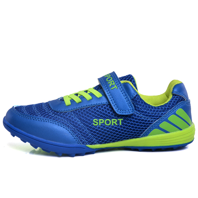 精品特卖-夏季网面透气儿童足球鞋魔术贴训练鞋小学生小童碎钉男童足球鞋女OLOEY